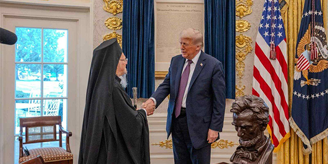 الرئيس ترامب يستقبل البطريرك المسكوني برثلماوس الأول